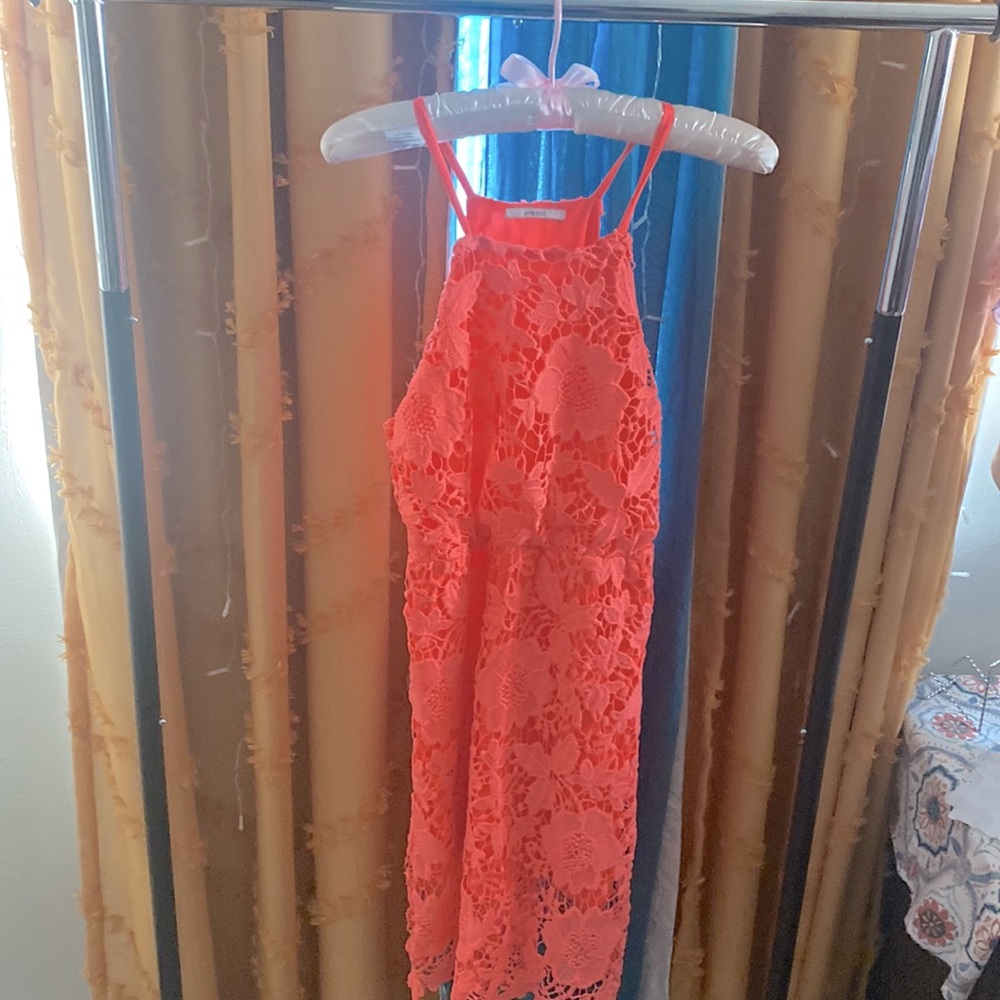 Coral summer dress!!! Cute for back yard parties, mixers, and afternoons dates.